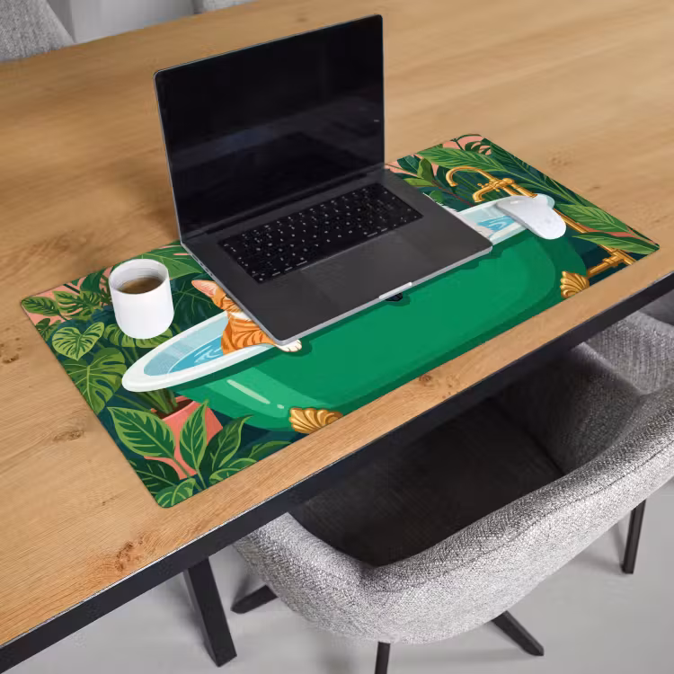Bureau onderlegger - Badkamer - Kattenparade - Kleurrijk — 3