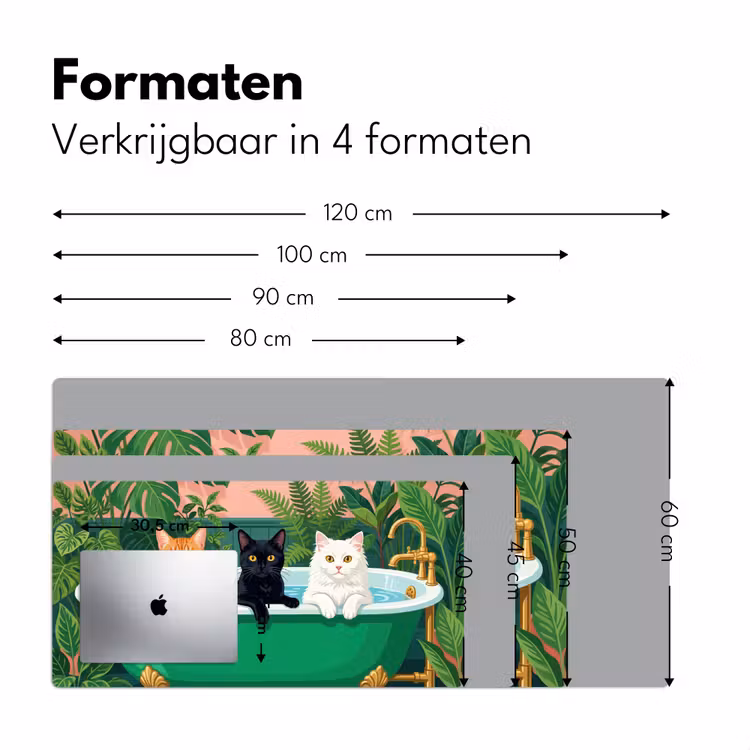 Bureau onderlegger - Badkamer - Kattenparade - Kleurrijk — 8