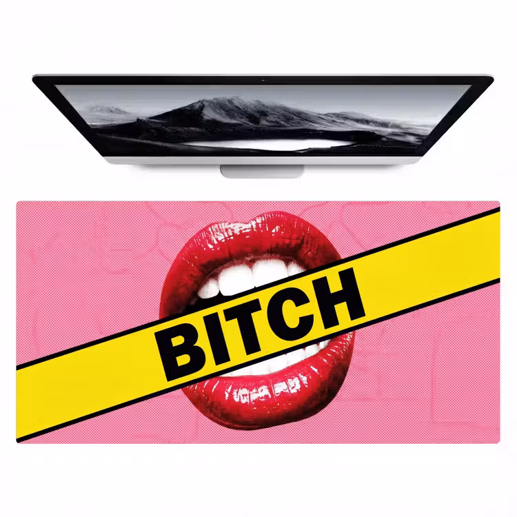 Bureau onderlegger - Lippen - Tekst - Kleurrijk — 1