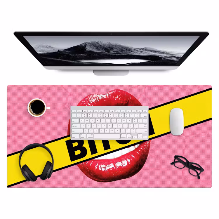 Bureau onderlegger - Lippen - Tekst - Kleurrijk — 4