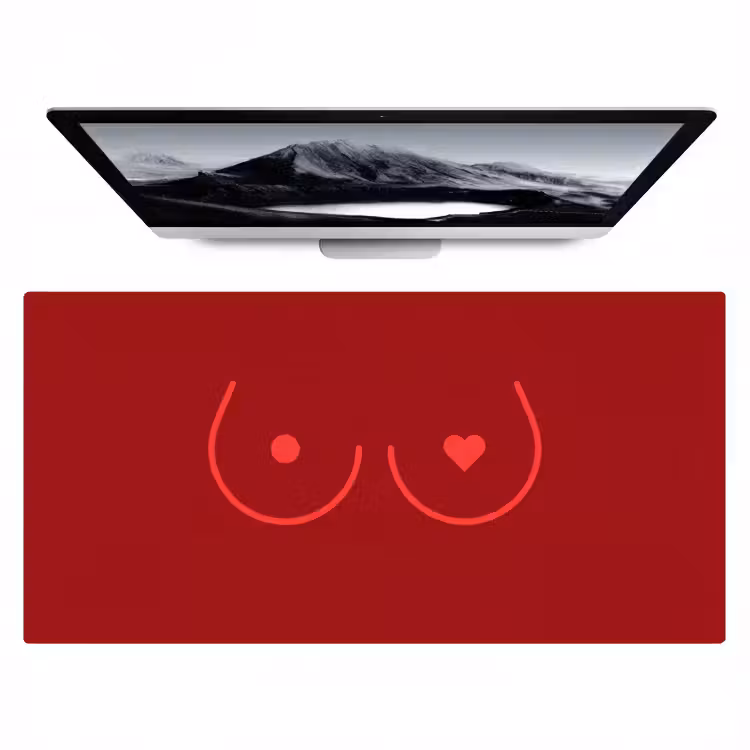 Bureau onderlegger - Minimalistisch - Lijnillustratie - Rood — 1