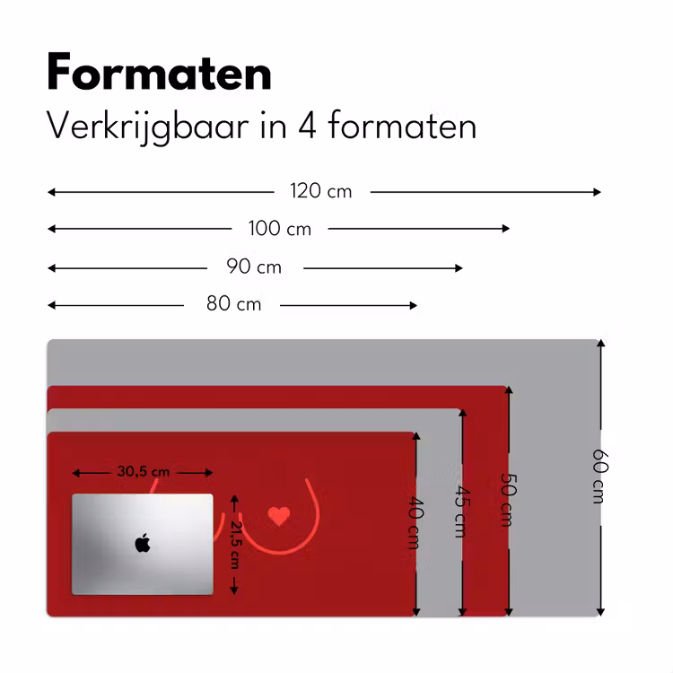 Bureau onderlegger - Minimalistisch - Lijnillustratie - Rood — 8