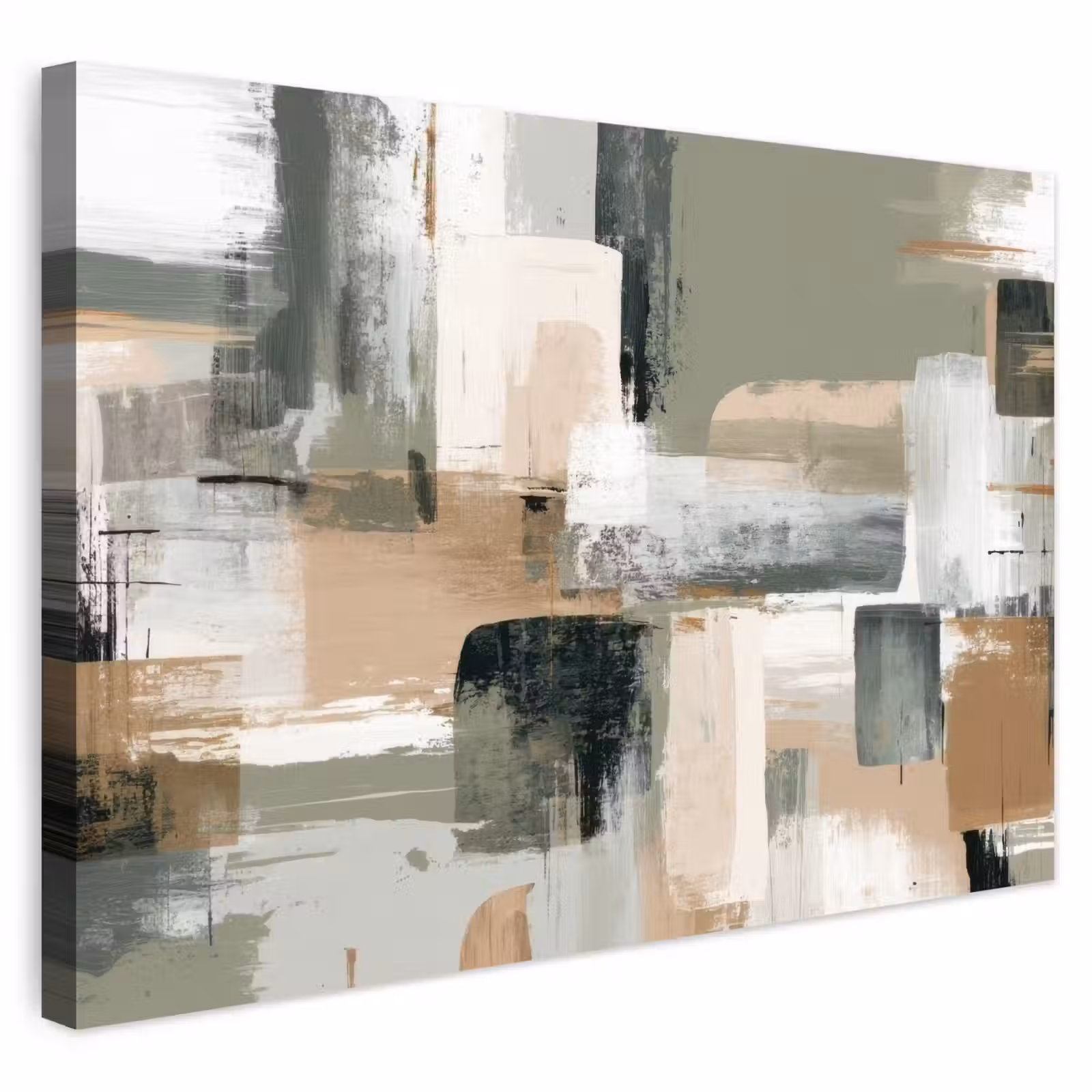 Buiten canvas - Penseelstreken - Abstract - Aardetinten — 1