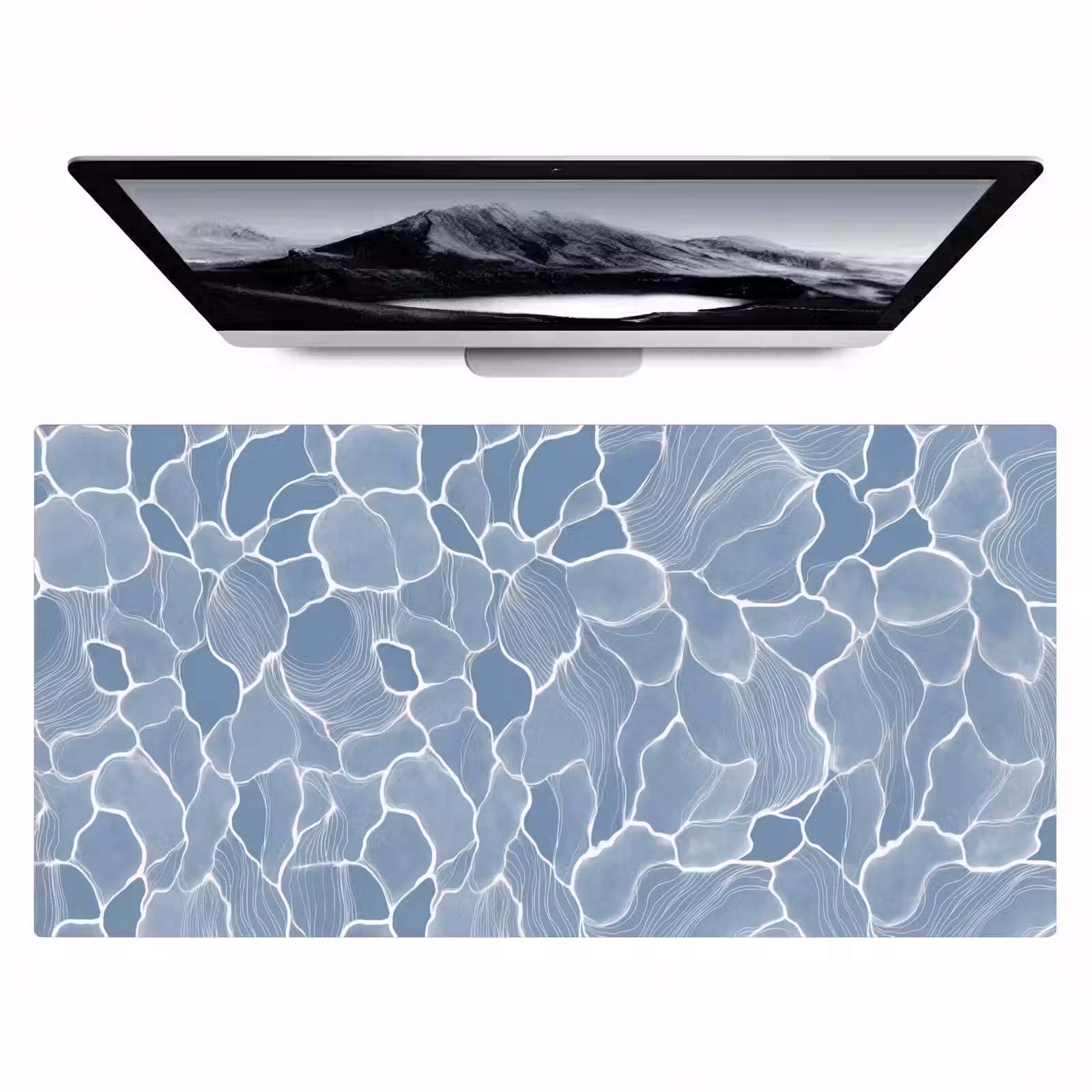Bureau onderlegger - Abstract - Blauw - Bladeren — 1