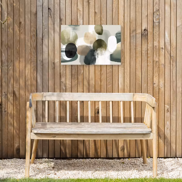 Buiten canvas - Minimalistisch - Cirkels - Penseelstreken - Beige — 3