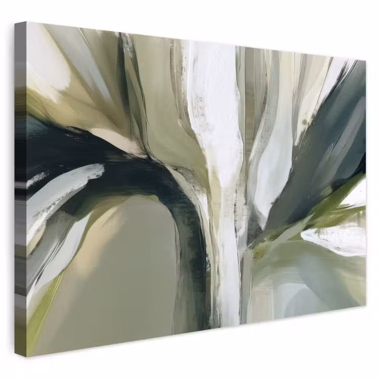 Buiten canvas - Natuur - Abstract - Groen - Penseelstreken — 1