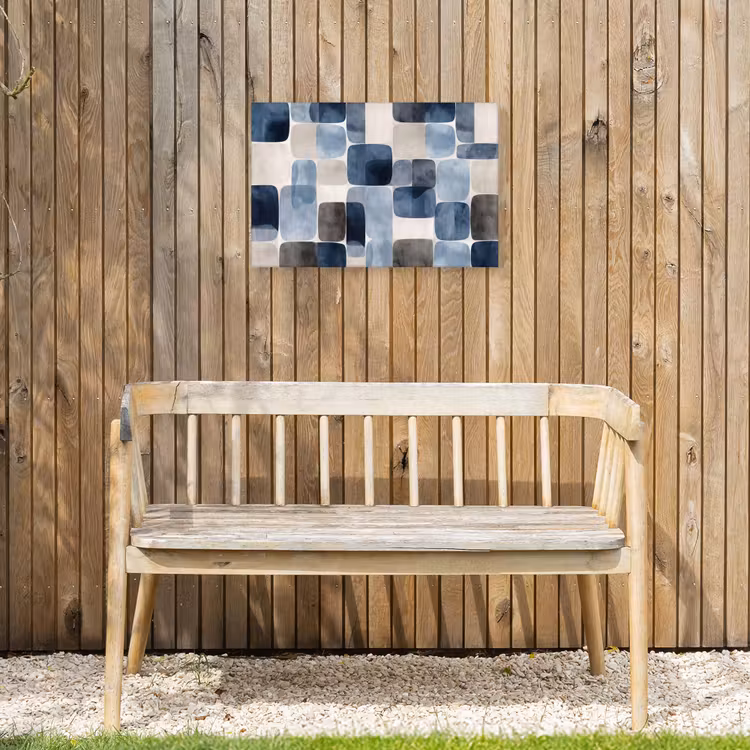 Buiten canvas - Patroon - Blauw - Vierkanten — 3
