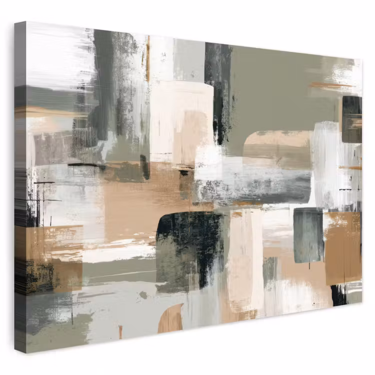 Buiten canvas - Penseelstreken - Abstract - Aardetinten — 1