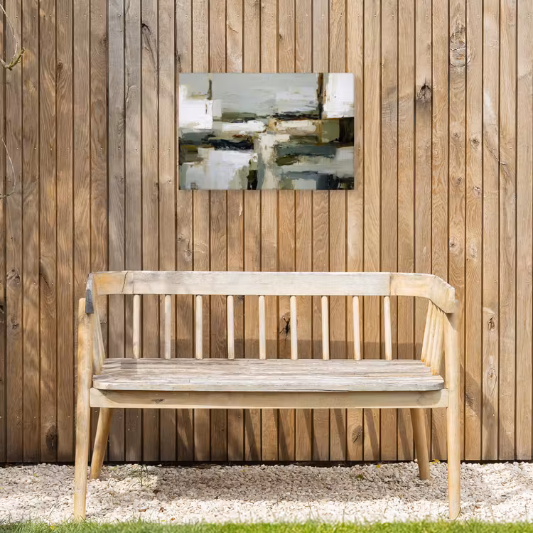 Buiten canvas - Penseelstreken - Groen - Abstract - Japandi — 3