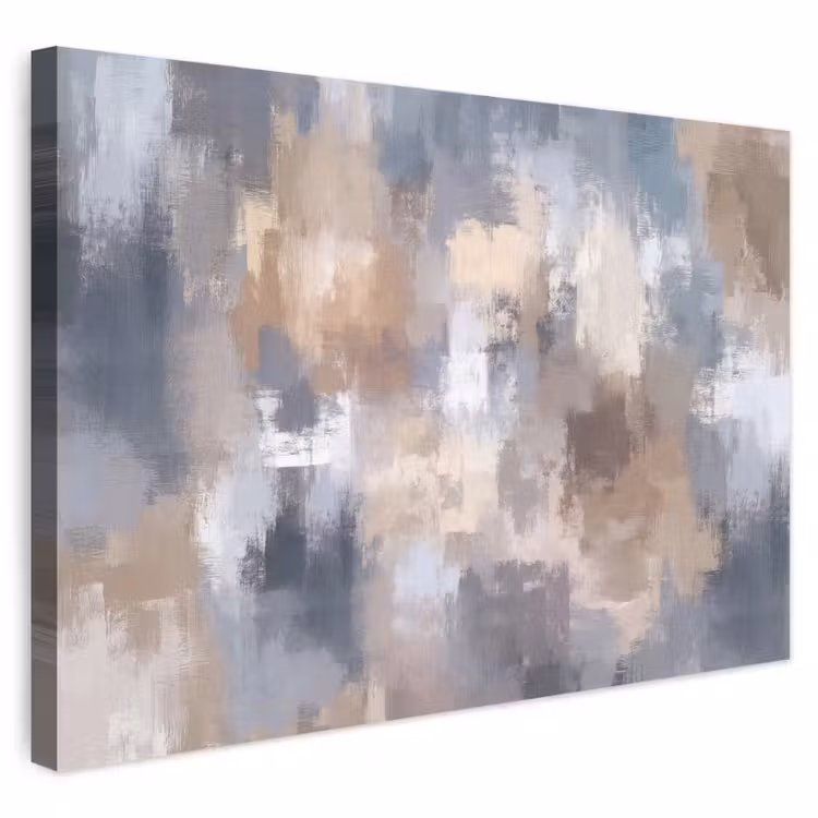 Buiten canvas - Penseelstreken - Schilderij - Beige — 1
