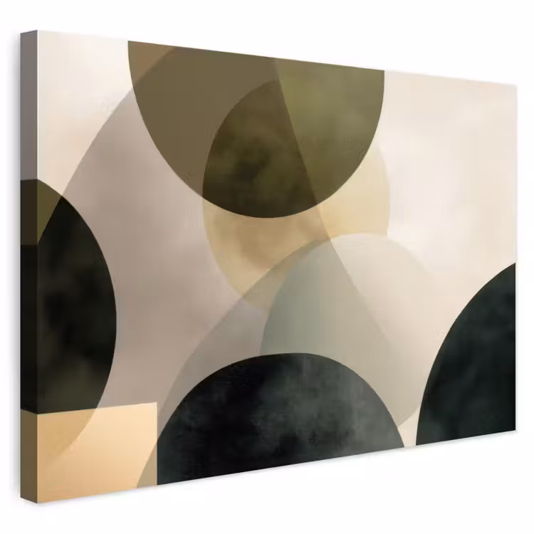Buiten canvas - Vlakken - Abstract - Beige - Cirkels — 1