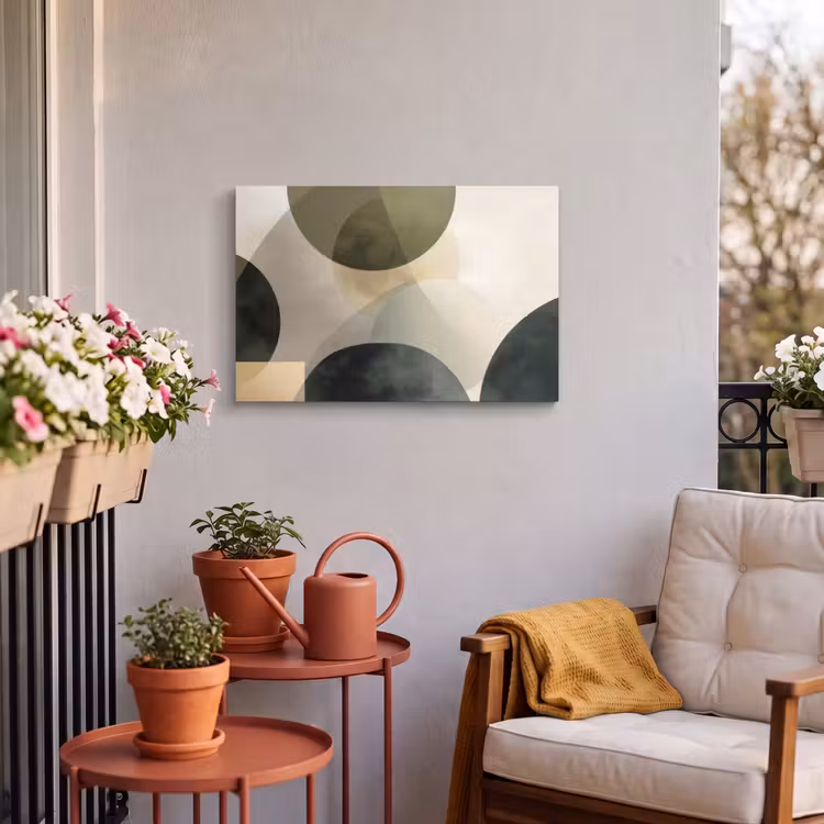 Buiten canvas - Vlakken - Abstract - Beige - Cirkels — 4