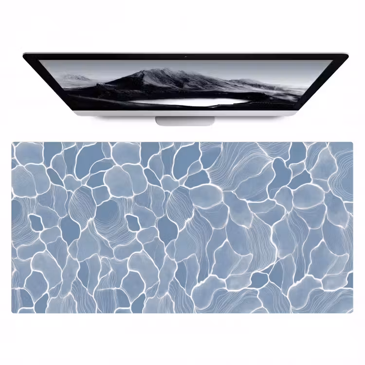 Bureau onderlegger - Abstract - Blauw - Bladeren — 1