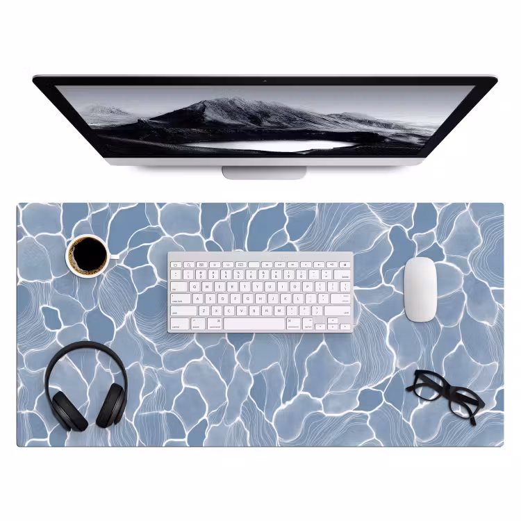 Bureau onderlegger - Abstract - Blauw - Bladeren — 4