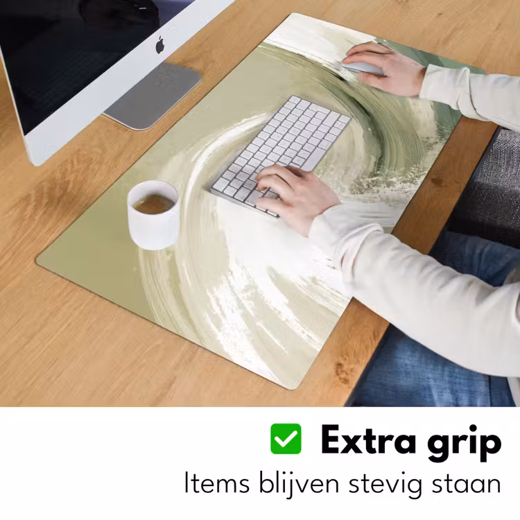 Bureau onderlegger - Abstract - Penseelstreken - Golven - Groen — 6