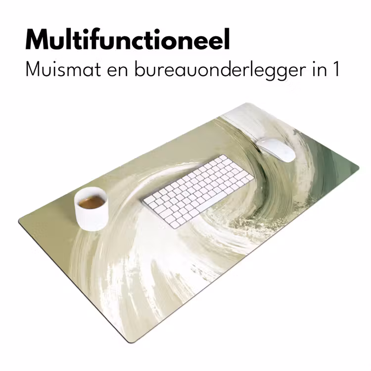 Bureau onderlegger - Abstract - Penseelstreken - Golven - Groen — 7