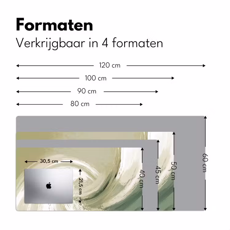 Bureau onderlegger - Abstract - Penseelstreken - Golven - Groen — 8