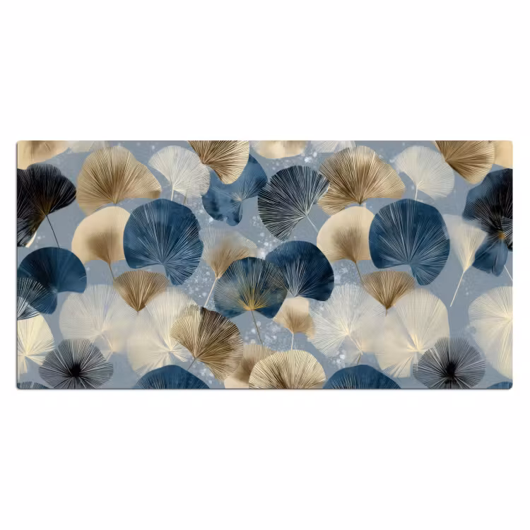 Bureau onderlegger - Bladeren - Abstract - Goud - Blauw — 2