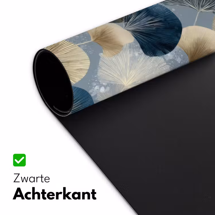 Bureau onderlegger - Bladeren - Abstract - Goud - Blauw — 5