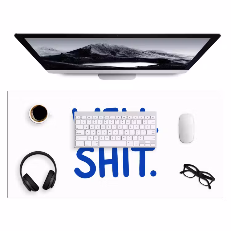 Bureau onderlegger - Blauw - Quote - Wit — 4