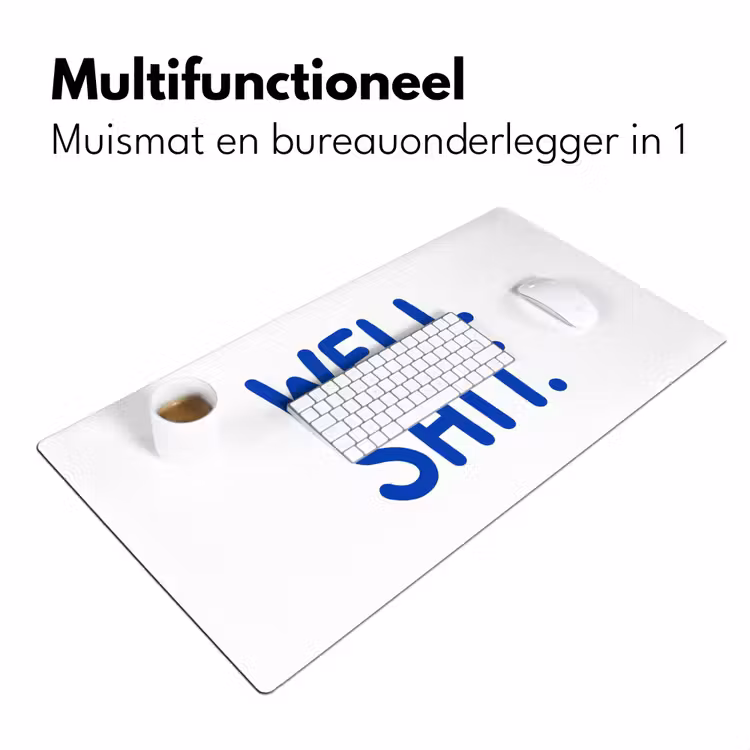 Bureau onderlegger - Blauw - Quote - Wit — 7