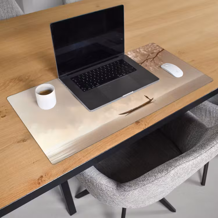Bureau onderlegger - Bloesems - Wit - Boot - Minimalistisch — 3