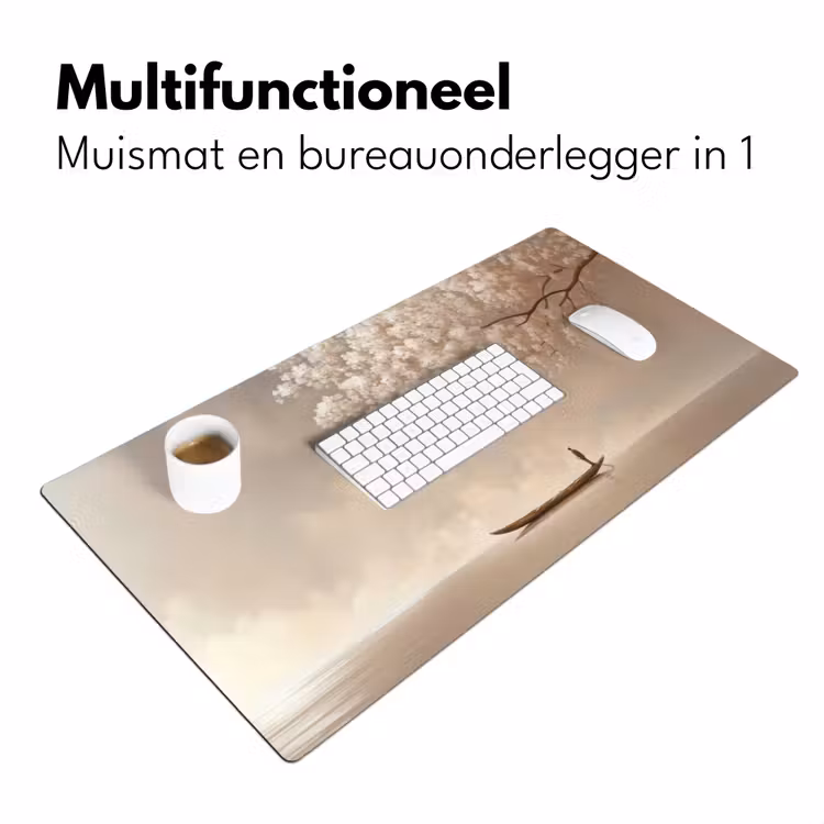 Bureau onderlegger - Bloesems - Wit - Boot - Minimalistisch — 7