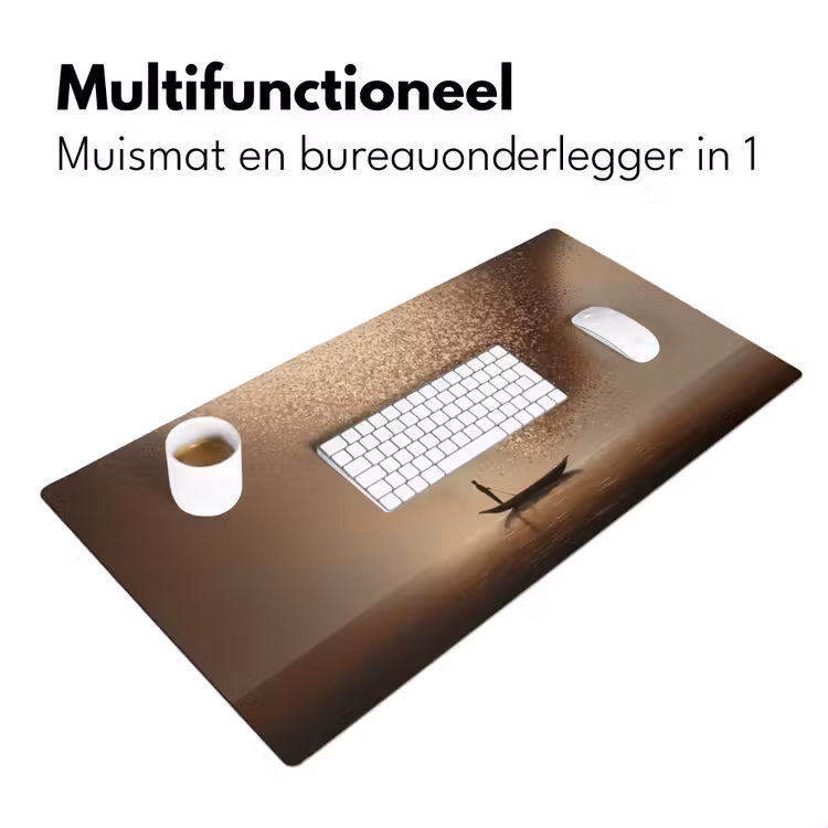 Bureau onderlegger - Bootje - Blaadjes - Goud - Water — 7