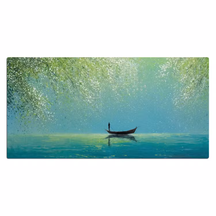 Bureau onderlegger - Bootje - Water - Bladeren - Bloesems — 2
