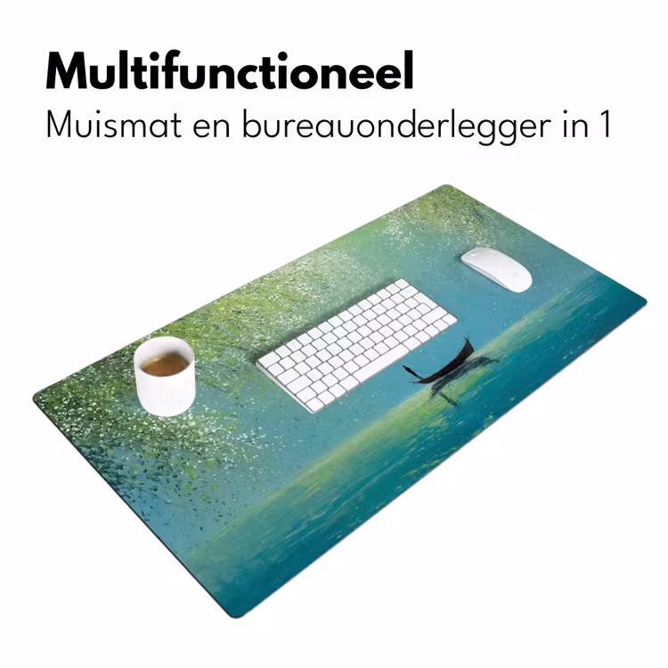 Bureau onderlegger - Bootje - Water - Bladeren - Bloesems — 7