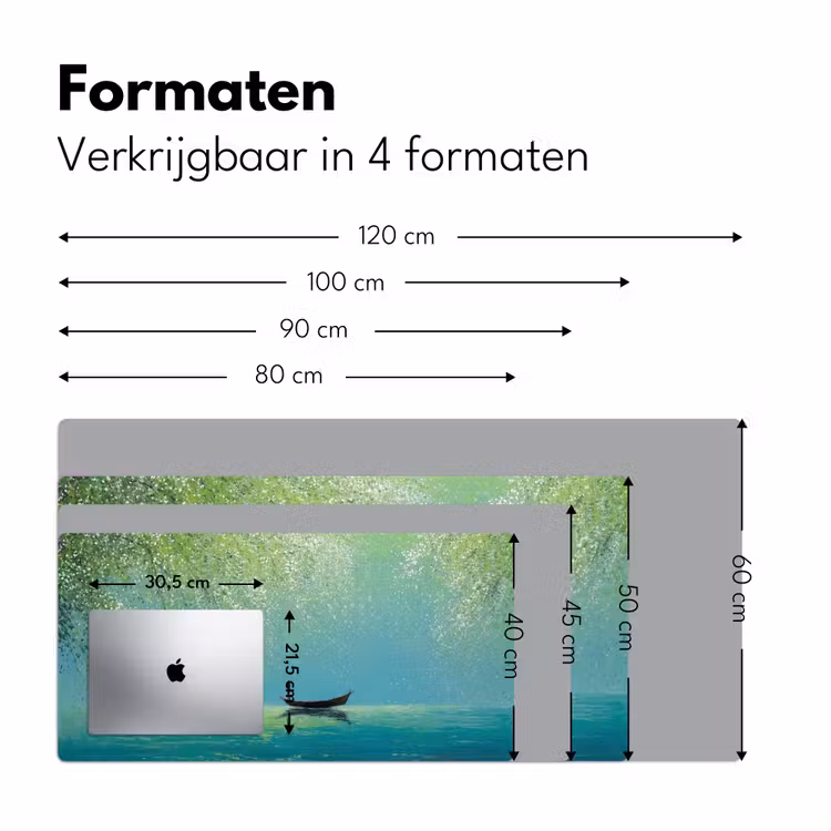 Bureau onderlegger - Bootje - Water - Bladeren - Bloesems — 8