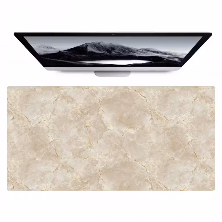 Bureau onderlegger - Lichtbeige - Marmer - Aders — 1