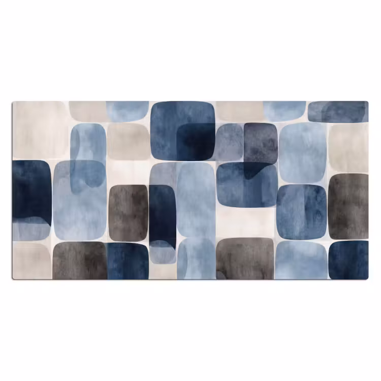 Bureau onderlegger - Patroon - Blauw - Vierkanten — 2