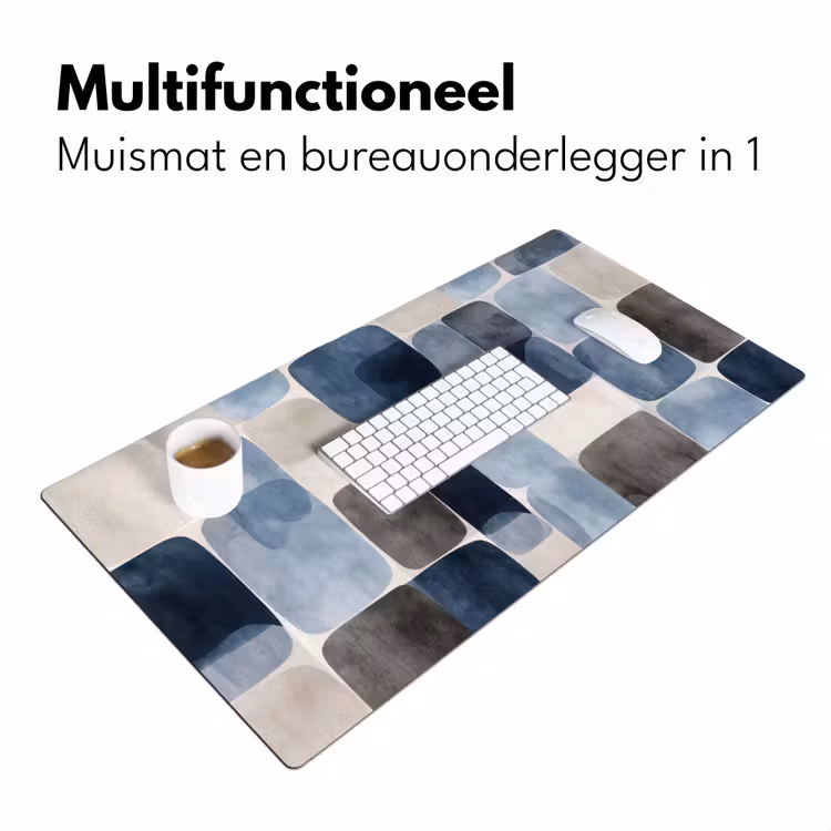 Bureau onderlegger - Patroon - Blauw - Vierkanten — 7