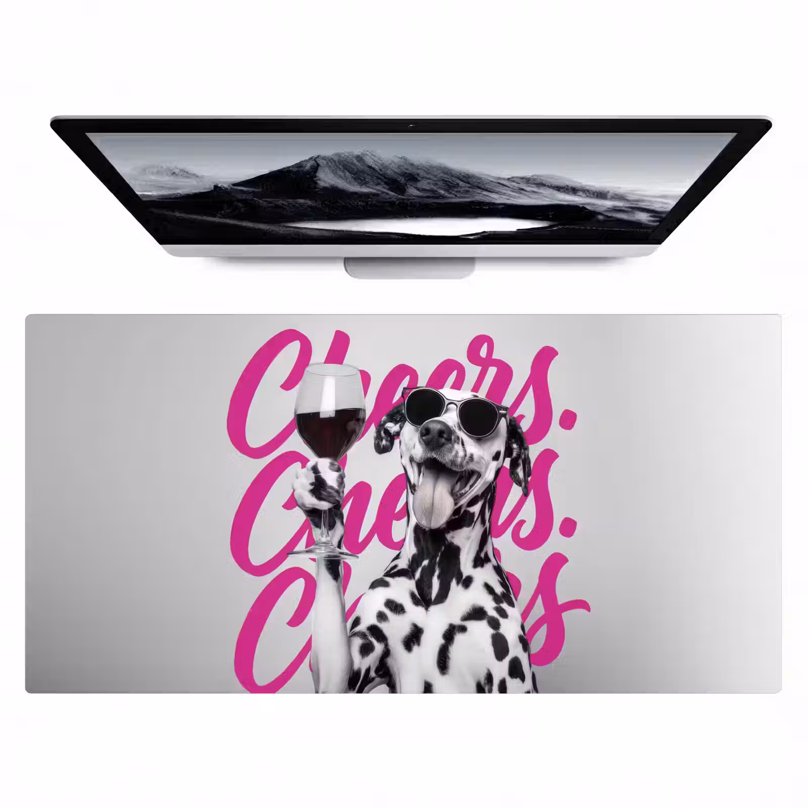 Bureau onderlegger - Cheers - Hond - Roze - Wijn — 1