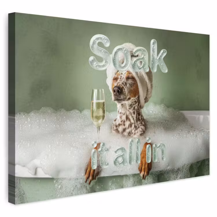 Buiten canvas - Soak it all in - Hond - Bad — 1