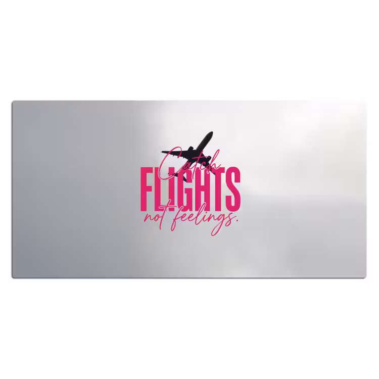 Bureau onderlegger - Catch flights not feelings - Vliegtuig - Roze — 2