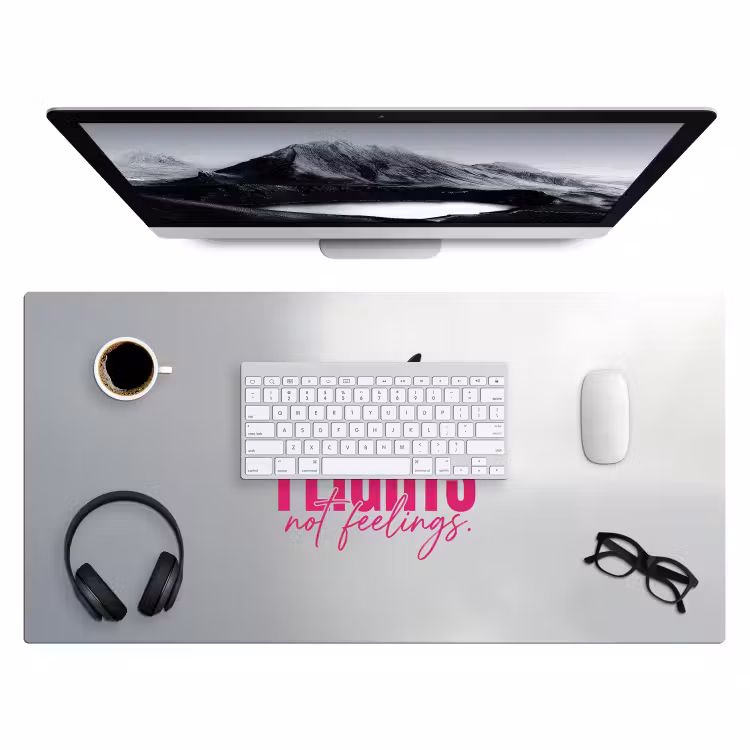 Bureau onderlegger - Catch flights not feelings - Vliegtuig - Roze — 4