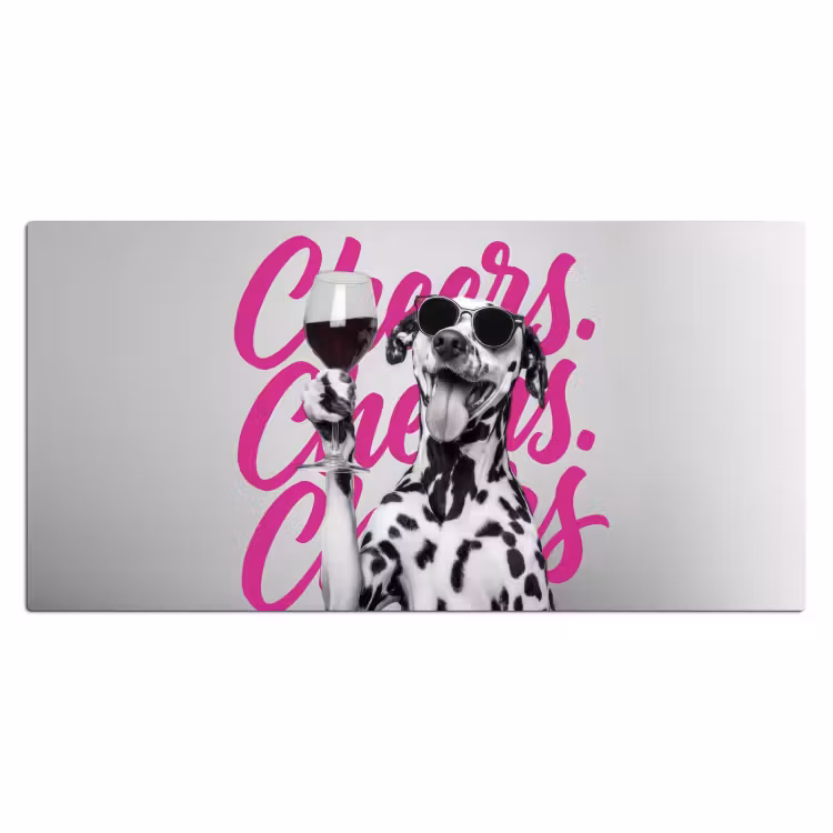 Bureau onderlegger - Cheers - Hond - Roze - Wijn — 2