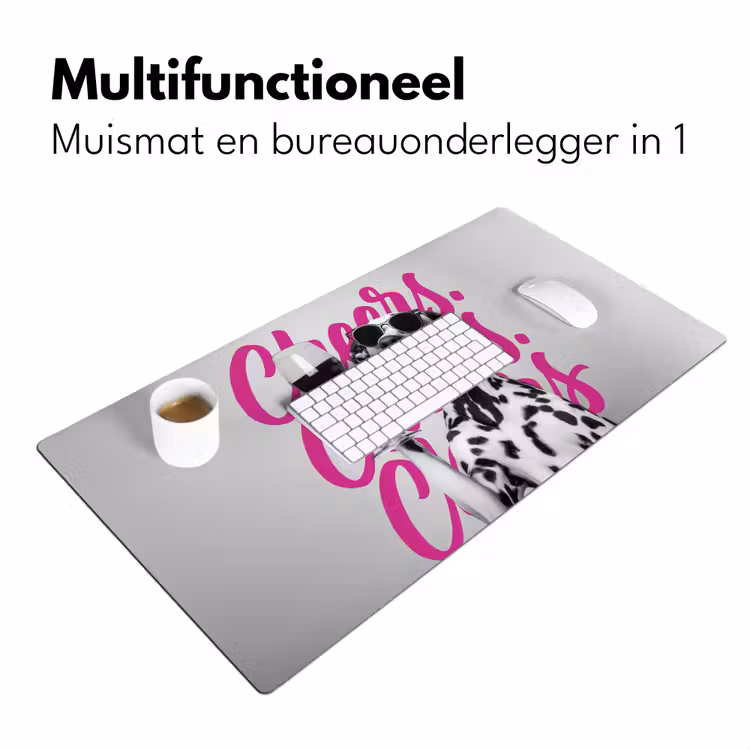 Bureau onderlegger - Cheers - Hond - Roze - Wijn — 7