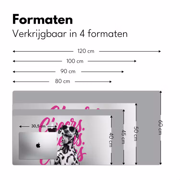 Bureau onderlegger - Cheers - Hond - Roze - Wijn — 8