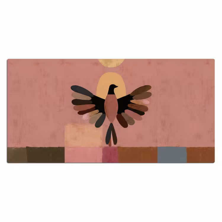 Bureau onderlegger - Illustratie - Vogel - Vlakken - Kleurrijk — 2