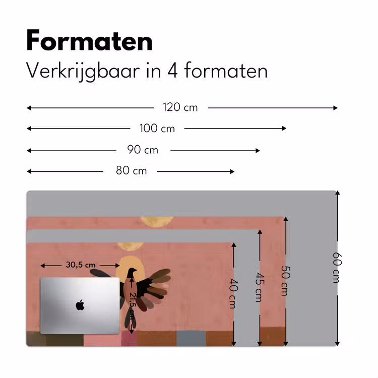 Bureau onderlegger - Illustratie - Vogel - Vlakken - Kleurrijk — 8