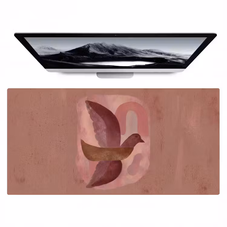 Bureau onderlegger - Illustratie - Vogels - Abstract - Roze — 1