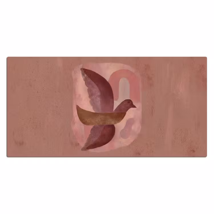 Bureau onderlegger - Illustratie - Vogels - Abstract - Roze — 2