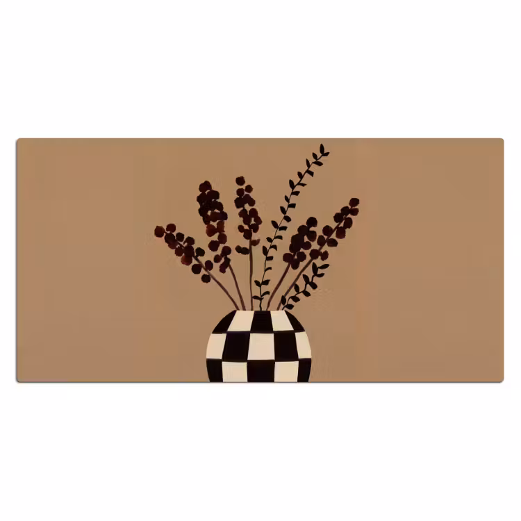 Bureau onderlegger - Minimalistisch - Vaas - Bloemen - Bruin — 2