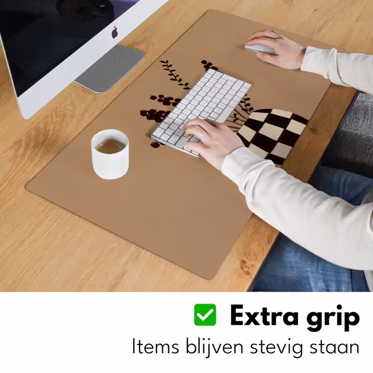 Bureau onderlegger - Minimalistisch - Vaas - Bloemen - Bruin — 6