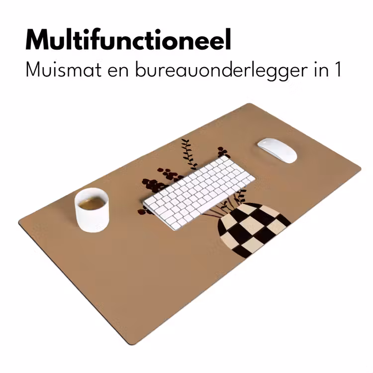 Bureau onderlegger - Minimalistisch - Vaas - Bloemen - Bruin — 7