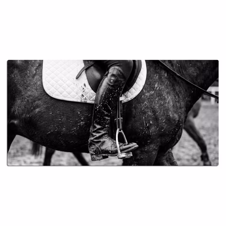Bureau onderlegger - Paard - Sport - Zwart - Wit — 2