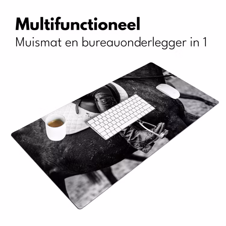 Bureau onderlegger - Paard - Sport - Zwart - Wit — 7